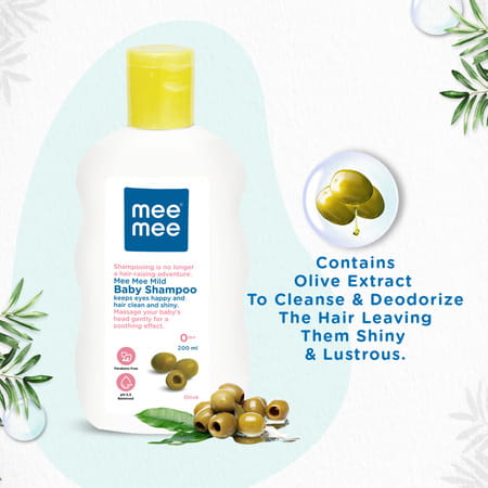 Meemee Baby Shampoo Fruit Extracts | Dermatological Tested | No Hypoallergenic | Tear Free (200 Ml)
