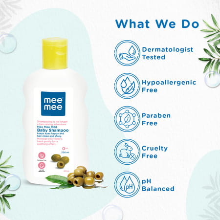 Meemee Baby Shampoo Fruit Extracts | Dermatological Tested | No Hypoallergenic | Tear Free (200 Ml)