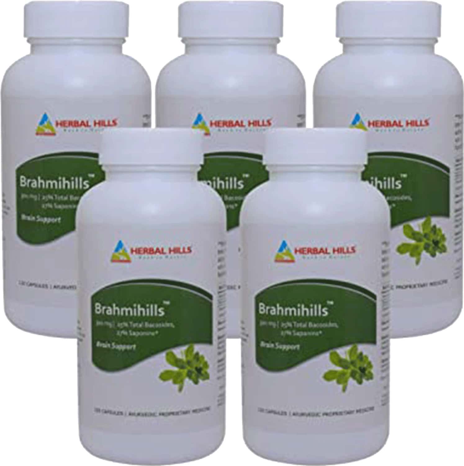 Herbal Hills Brahmihills - Brahmi Capsule - 120 Count -Pack Of 5