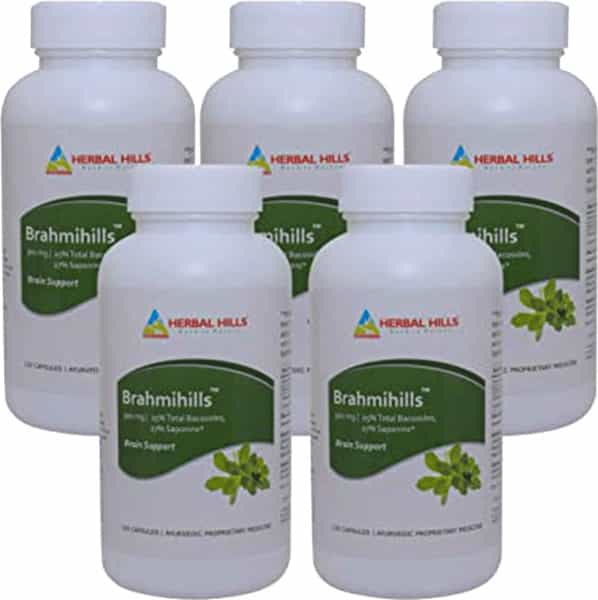 Herbal Hills Brahmihills - Brahmi Capsule - 120 Count -Pack Of 5