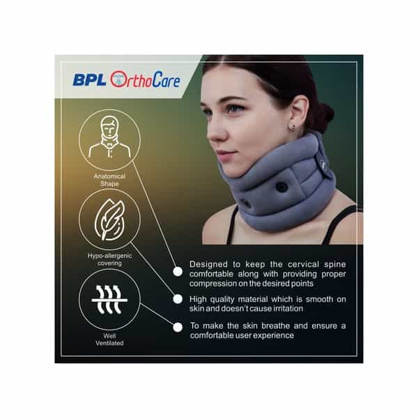 Bpl Orthocare Soft Cervical Collar Grey - M - 1Pc