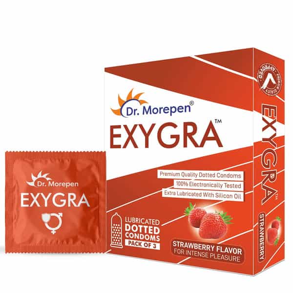 Dr. Morepen Exygra Dotted | Strawberry | Condom | 10 No's