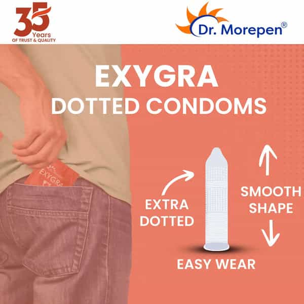 Dr. Morepen Exygra Dotted | Strawberry | Condom | 10 No's