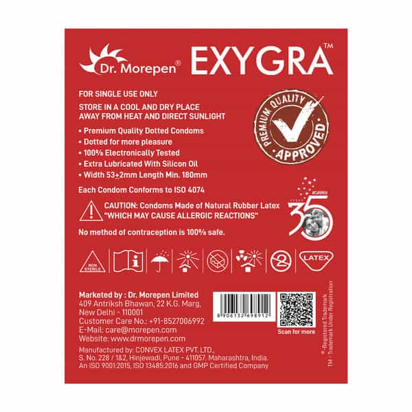 Dr. Morepen Exygra Dotted | Strawberry | Condom | 10 No's