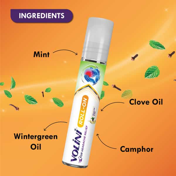 Volini Roll-On | For Headache Relief | With Clove & Mint | 10 Ml