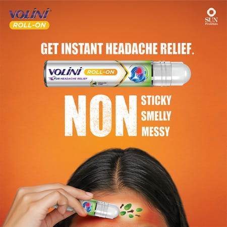 Volini Roll-On | For Headache Relief | With Clove & Mint | 10 Ml