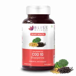 Bliss Welness Coenzymeq10(coq10)for Heart Health Supplements|for Men And Women-60 Vegetarian Tablets