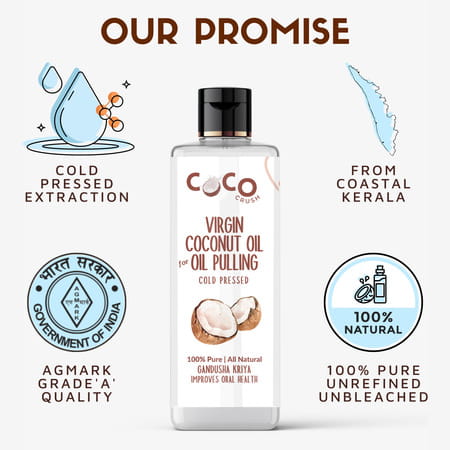Coco Crush Ayurvedic Coconut Oil For Oil Pulling | Healthy Teeth - 200ml