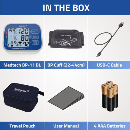 Medtech Bp11bl Fully Automatic Portable Digital Blood Pressure Monitor With Smart Mdd Technology