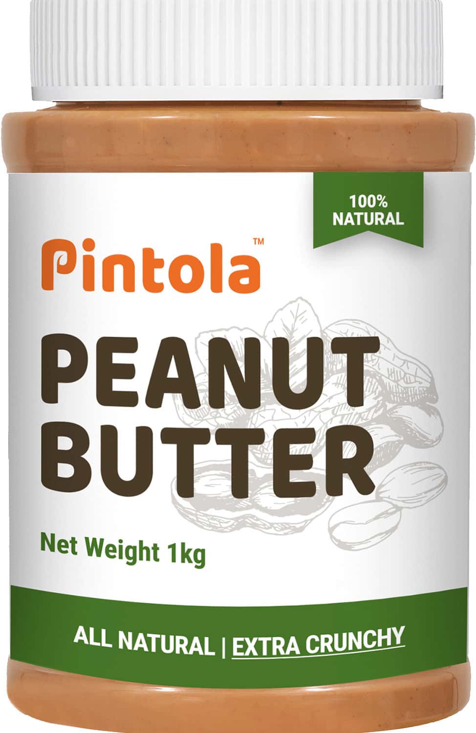 Pintola Extra Crunchy Peanut Butter 1kg Jar