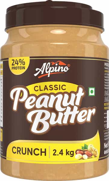 Alpino Classic Peanut Butter Crunch 2.4 Kg | 24 G Protein | High Protein Peanut Butter Crunchy