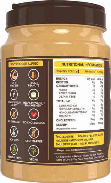 Alpino Classic Peanut Butter Crunch 2.4 Kg | 24 G Protein | High Protein Peanut Butter Crunchy