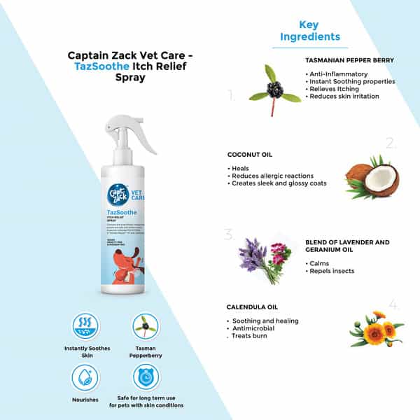 Captain Zack Vet Care - Tazsoothe Itch Relief Shampoo For Dogs 50 Ml