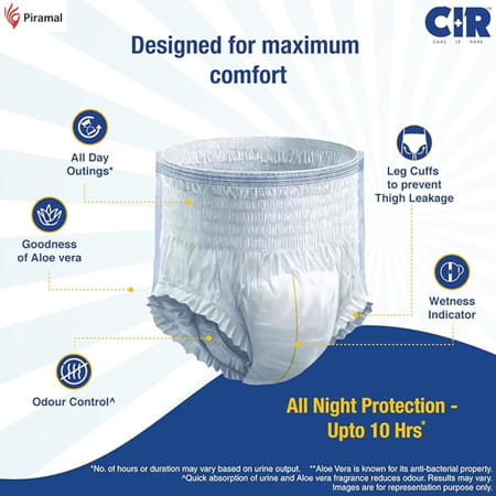 Cir Adult Diaper Pants For Unisex M Size (30-40 Inch) Adult Diapers 1 Nos