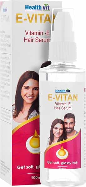 Healthvit E-Vitan Vitamin E Oil Hair Serum (Soft & Glossy Hair) Bottle Of 100 Ml