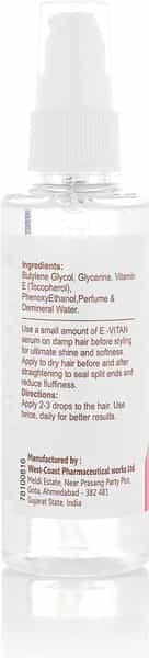 Healthvit E-Vitan Vitamin E Oil Hair Serum (Soft & Glossy Hair) Bottle Of 100 Ml
