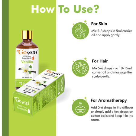 Pack Of 2 Vanilla Essential Oil & Walnut Carrier Oil - 100% Pure & Natural Oil For Aromatherapy