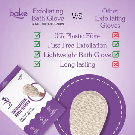 Bake Exfoliating Bath Glove For Dead Skin & Tan Removal - Pack Of 1