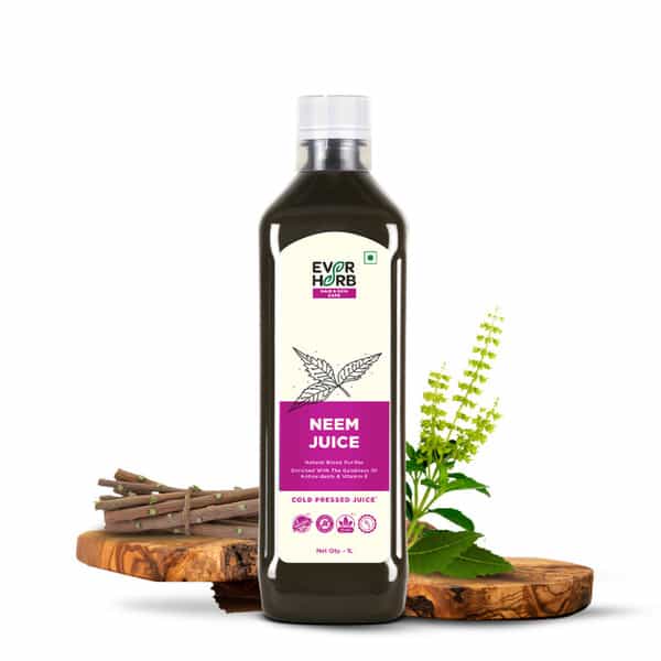Everherb Neem Juice - Immunity Booster - Hair & Skin Detoxifier - 1L Bottle (By Pharmeasy)