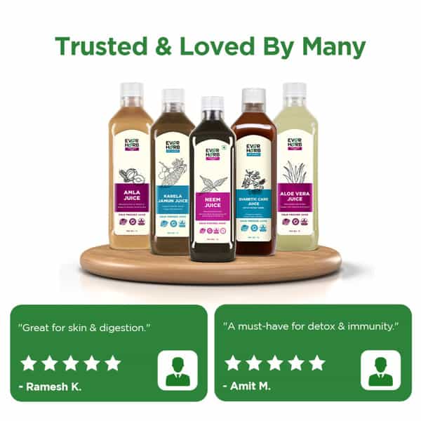 Everherb Neem Juice - Immunity Booster - Hair & Skin Detoxifier - 1L Bottle (By Pharmeasy)