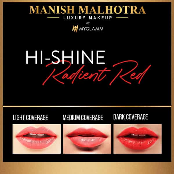 Manish Malhotra Beauty By Myglamm Hi-Shine Lipstick-Radiant Red