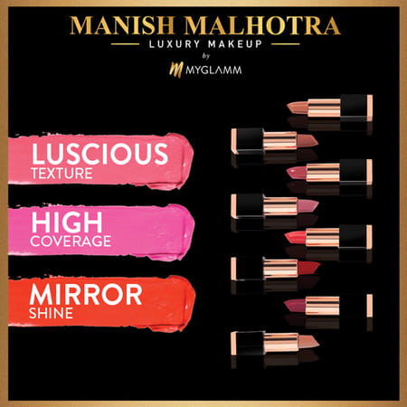 Manish Malhotra Beauty By Myglamm Hi-Shine Lipstick-Radiant Red