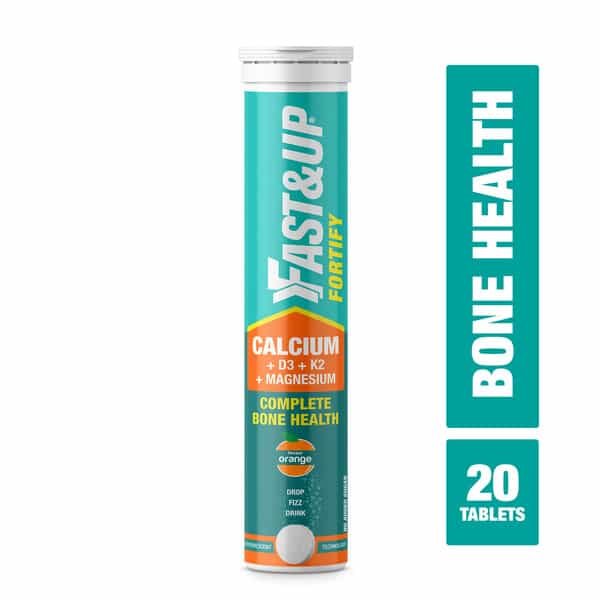 Fast&Up Fortify Calcium Vitamin D3 Tablet With Added Magnesium | Vitamin C & Vitamin K (20 Tablets)