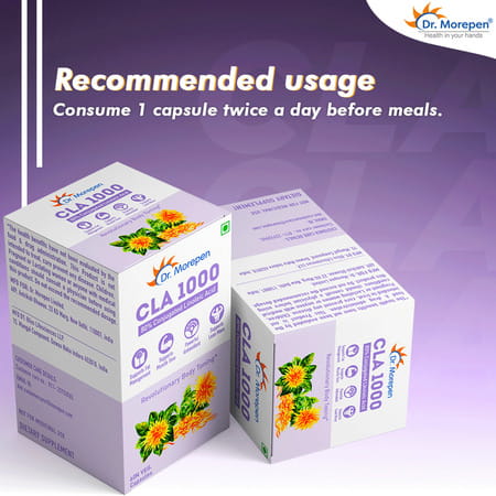Dr. Morepen Cla 1000mg (Conjugated Lenoleic Acid) For Fat Management - 60 Veg Capsules