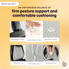 Betterhood Grey Memory Foam Ergonomic Lumbar Support Backrest Cushion For Car