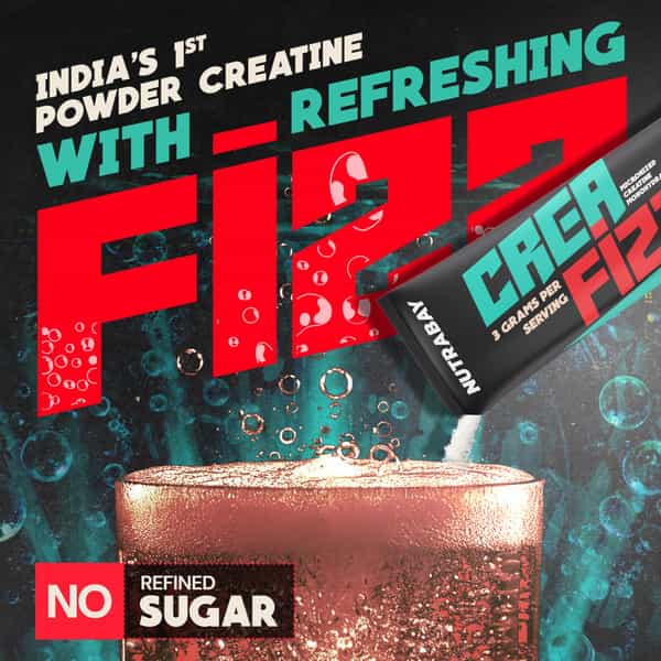 Nutrabay Creafizz Effervescent Powder | Rapid Absorption | Cola Flavour| 15 Sachets (105G)