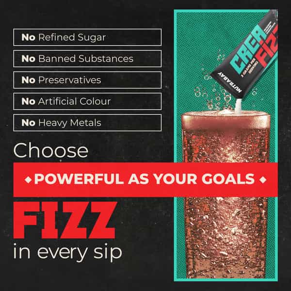 Nutrabay Creafizz Effervescent Powder | Rapid Absorption | Cola Flavour| 15 Sachets (105G)