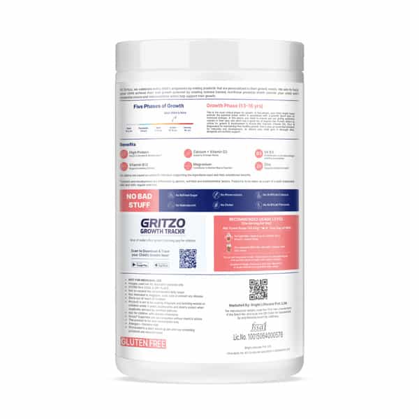 Gritzo Supermilk Athlete (13+Y Boy & Girl) | 17G Protein Powder (Double Chocolate | 400G)