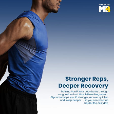 Muscleblaze Magnesium Glycinate 2000mg (440mg Elemental Magnesium) | 60 Tablets