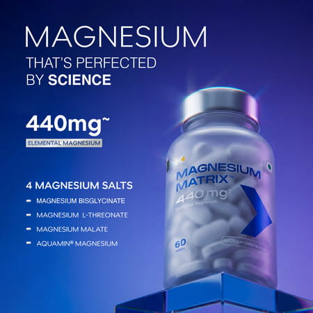 Muscleblaze Magnesium Matrix (60 Tablets) 440Mg Elemental Magnesium | Support Performance | Recovery
