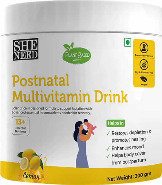 Sheneed Plant Based Postnatal Multivitamin Drink With Folic Acid & Calcium-300Gm