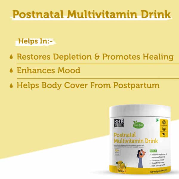Sheneed Plant Based Postnatal Multivitamin Drink With Folic Acid & Calcium-300Gm