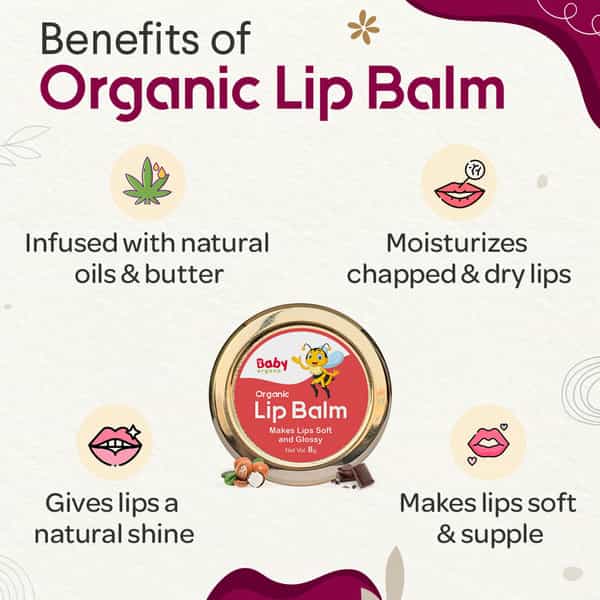 Babyorgano Organic Lip Balm With Beetroot Flavour For Baby - 8G