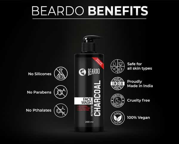 Beardo Activated Charcoal Anti-Pollution Face Wash - 200 Ml