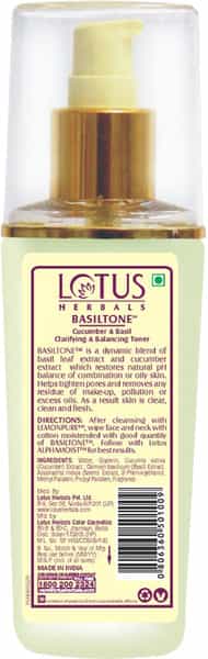 Lotus Herbals Basiltone Cucumber Toner 100 Ml