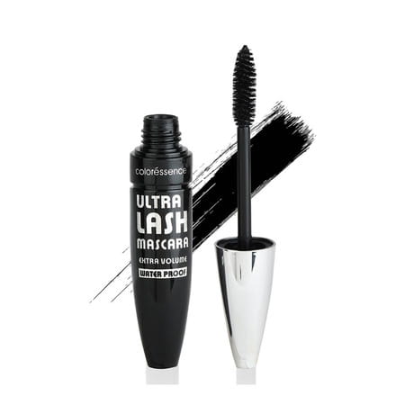 Coloressence Ultra Lash Mascara Extra Volume Waterproof Smudge Proof Lush Intense Formula, Black 10g