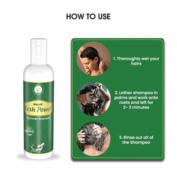 Deemark Kesh Power Shampoo (100Mlx3)|Reduces Hair Fall & Split-Ends|Long Strong Damage Free Hair