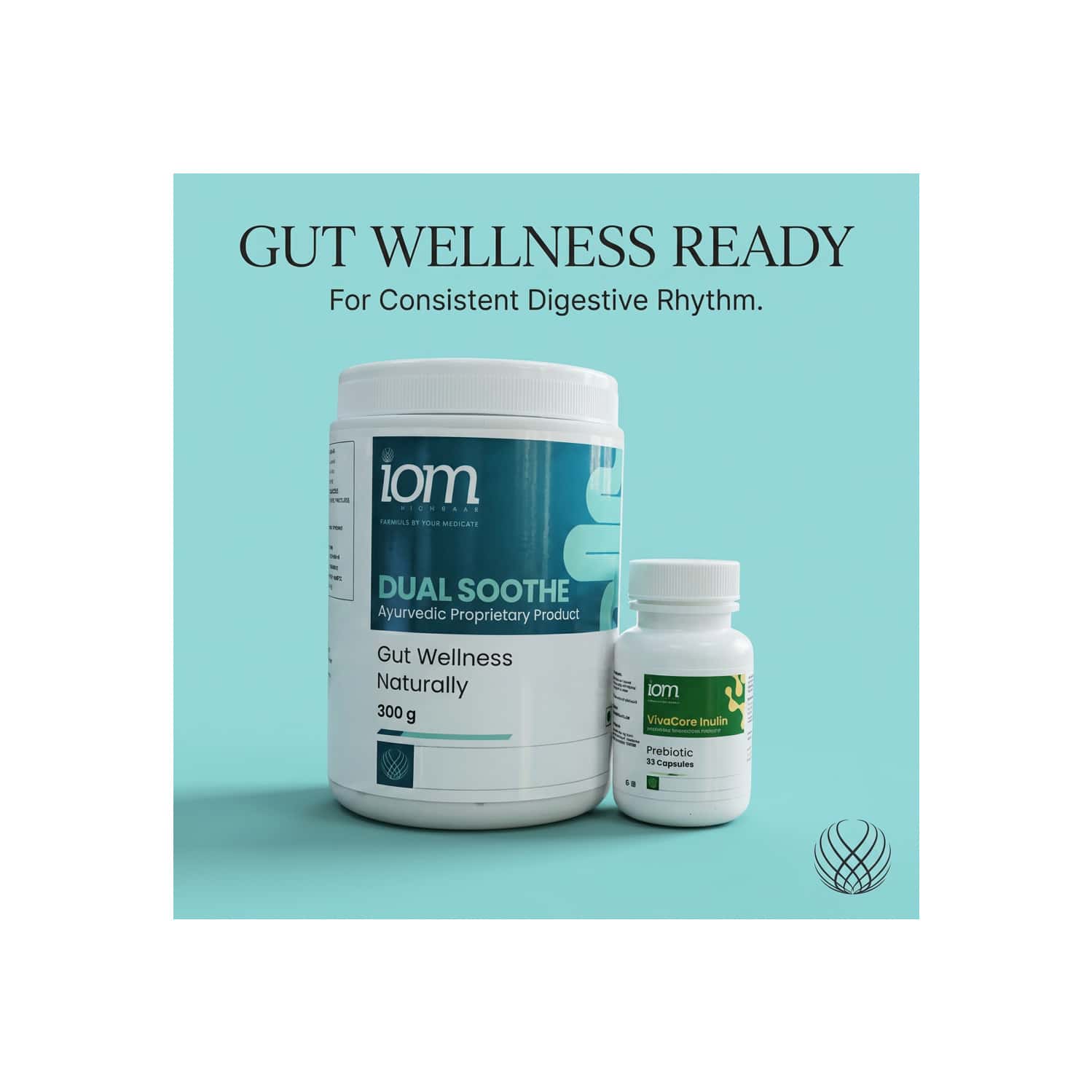 Iom Bioworks Dual Soothe Gut Wellness Supplement For Adults | Combo Pack Of 2