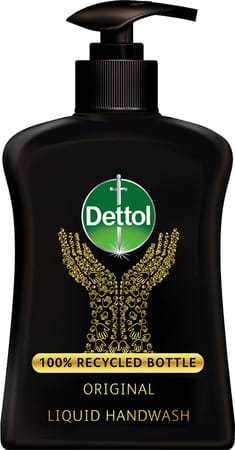 Dettol Original Germ Protection Liquid Handwash 100% Recycled Black Bottle - 200ml
