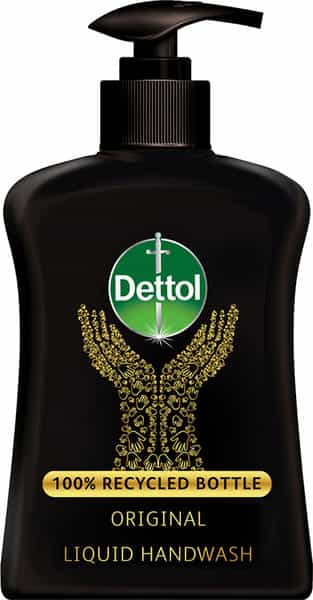 Dettol Original Germ Protection Liquid Handwash 100% Recycled Black Bottle - 200Ml