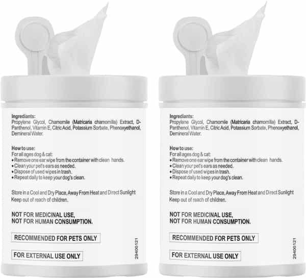 Petvit Eye Tear Stain Remover Wipes For Dogs And Cats Fragrance Less 50 Wipes For All Age Pack Of 2