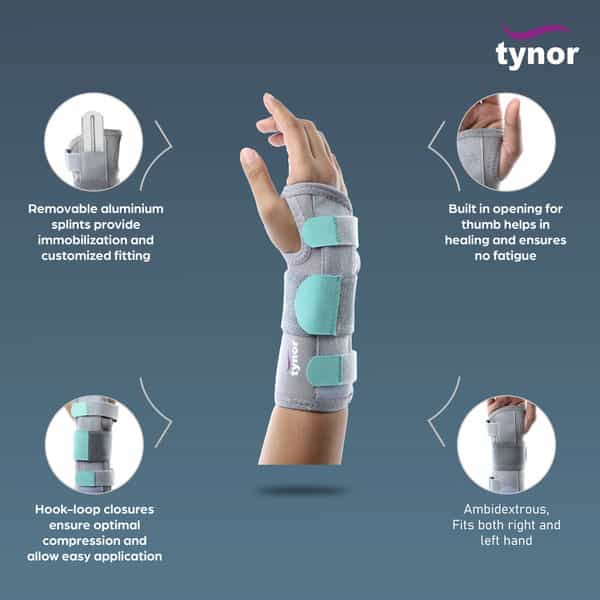 Tynor Wrist Splint Ambidextros Grey Large 1 Unit