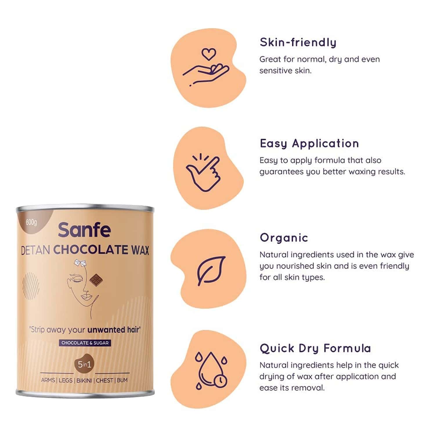 Buy SANFE DETAN CHOCOLATE WAX Online & Get Upto 60 OFF at PharmEasy