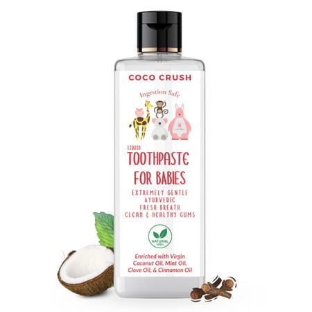 Coco Crush Ayurvedic Fluoride-Free Liquid Toothpaste For Babies | 100% Natural Ingredients - 50ml