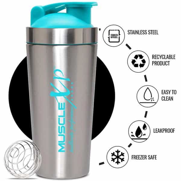 Musclexp Gym Shaker Classic Stainless750 Ml For Protein Pre Workout And Bcaas (Blue)