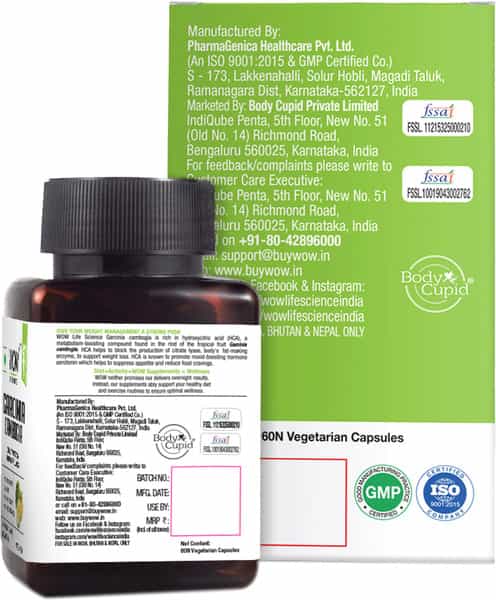 Wow Life Science Garcinia Cambogia Capsules - 60 Capsules